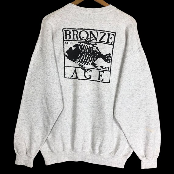 時間限定半額 90s usa製 BRONZE AGE スウェット グレー 403 Vintage 90s Bronze Age Crewneck Sweatshirt Surf Skate Pullover