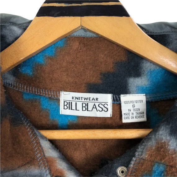 Vintage 90s Bill Blass Mock Neck Fleece Sweater P… - image 7