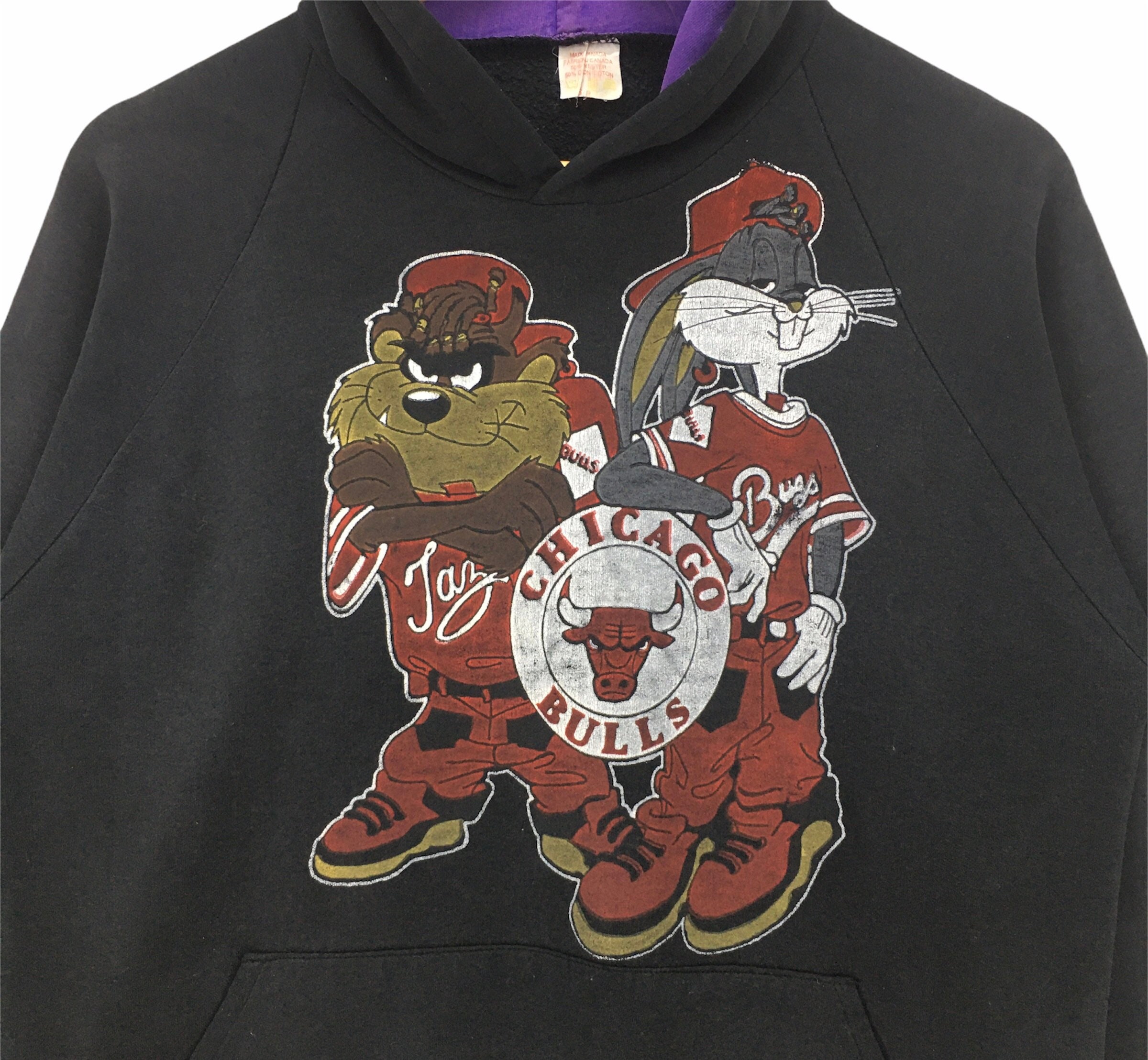 Vintage 90s NBA Chicago Bulls X Bugs Bunny Space Jam Hoodie