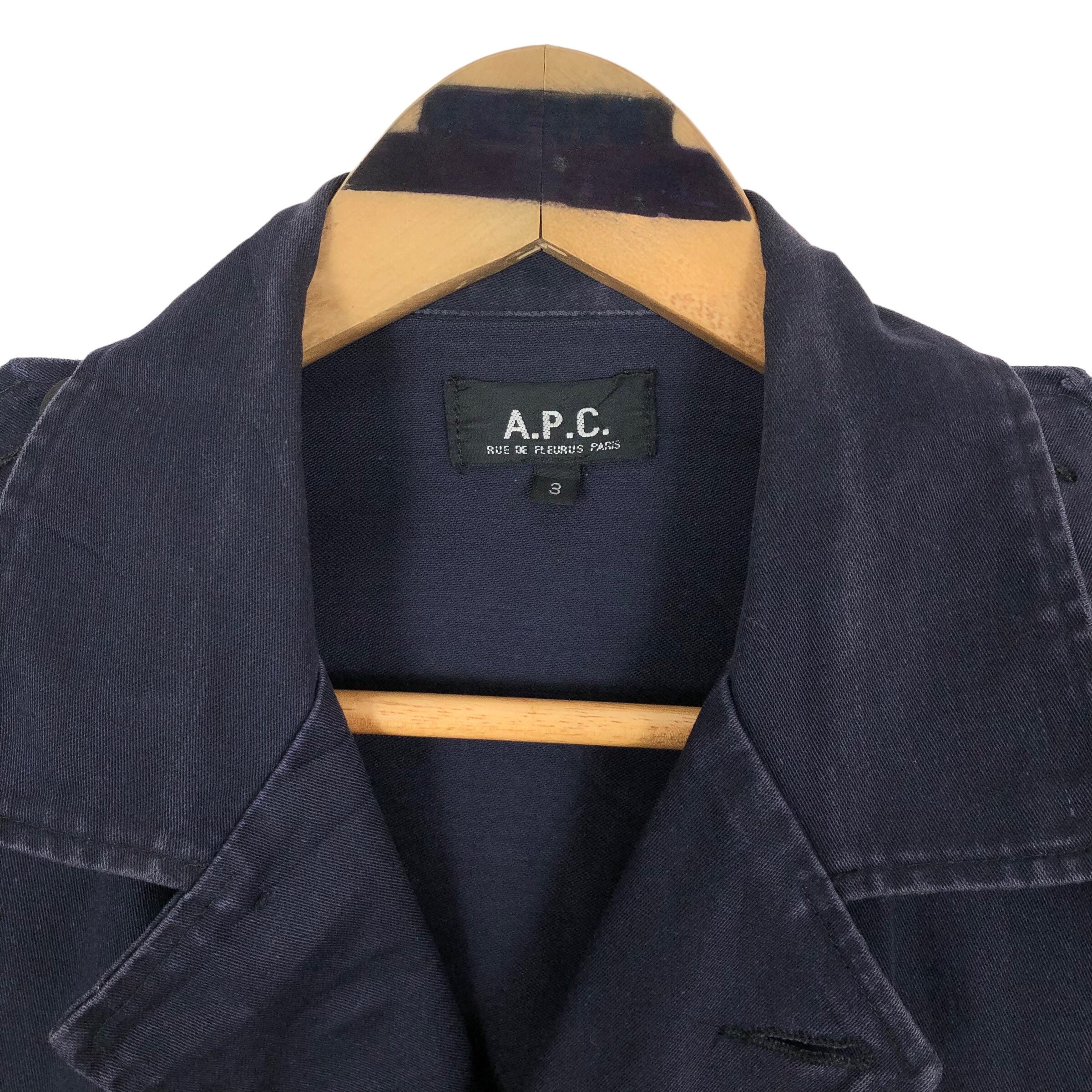 Vintage 90s A.P.C. Navy Cotton Parka Jacket - French Designer