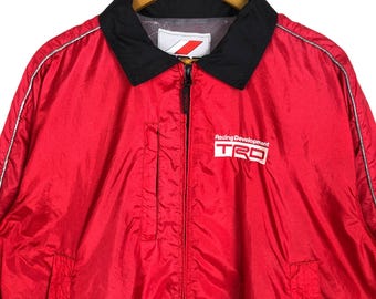 Vintage Toyota TRD Racing Jacket: Embroidered Logo, Red Nylon