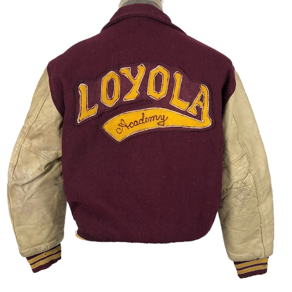 Vintage 40s 50s Loyola Academy College Wool Varsi… - image 1