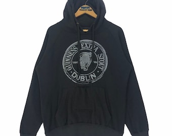 Guinness Foreign Extra Stout Beer Hoodie Sweatshirt Irish Beer Big Logo Pullover Spell Out Size S