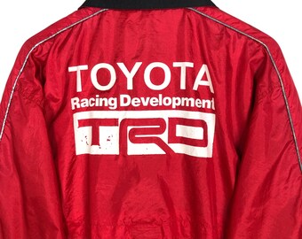 Vintage Toyota TRD Racing Jacket: Embroidered Logo, Red Nylon