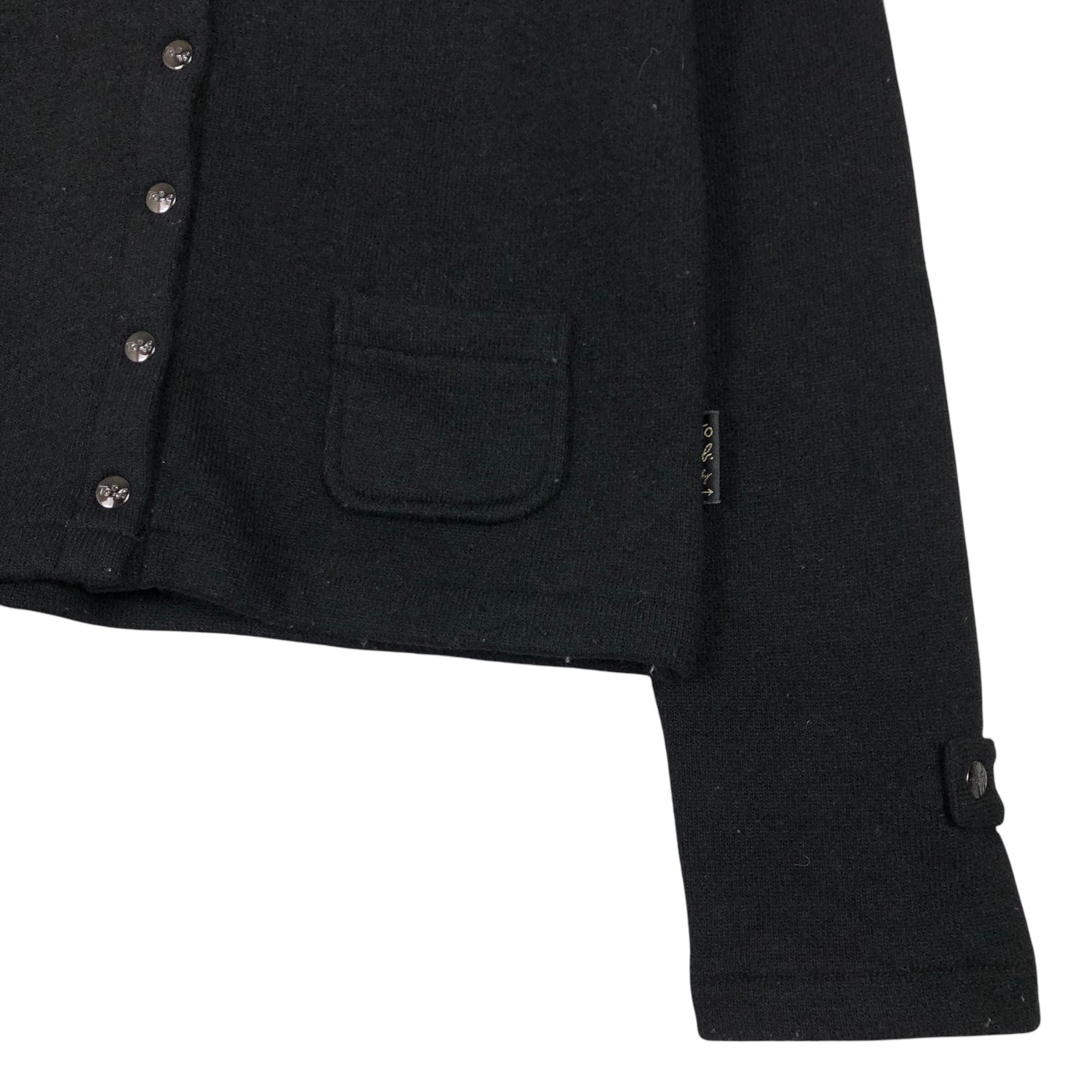 Vintage Agnes B Paris Hooded Sweater: Snap Button Black Hoodie