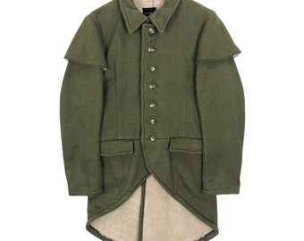 Vintage Limi Feu 2011 A/W Fishtail Parka Yohji Yamamoto Fleece Lining Light Jacket Button Up Japanese Brand Designer Streetwear Size S