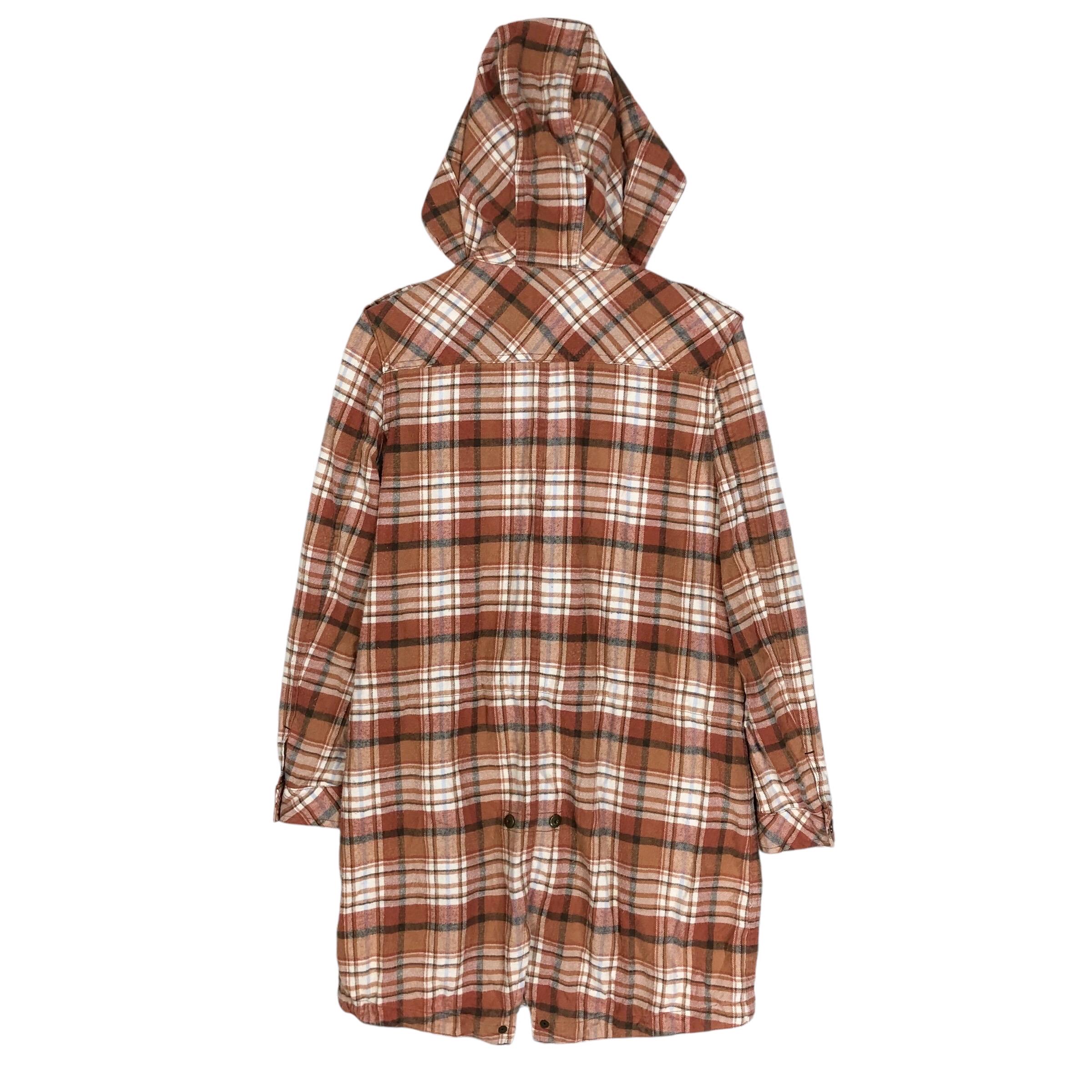 Vintage Hysteric Glamour Hooded Fishtail Parka Tartan Light Jacket