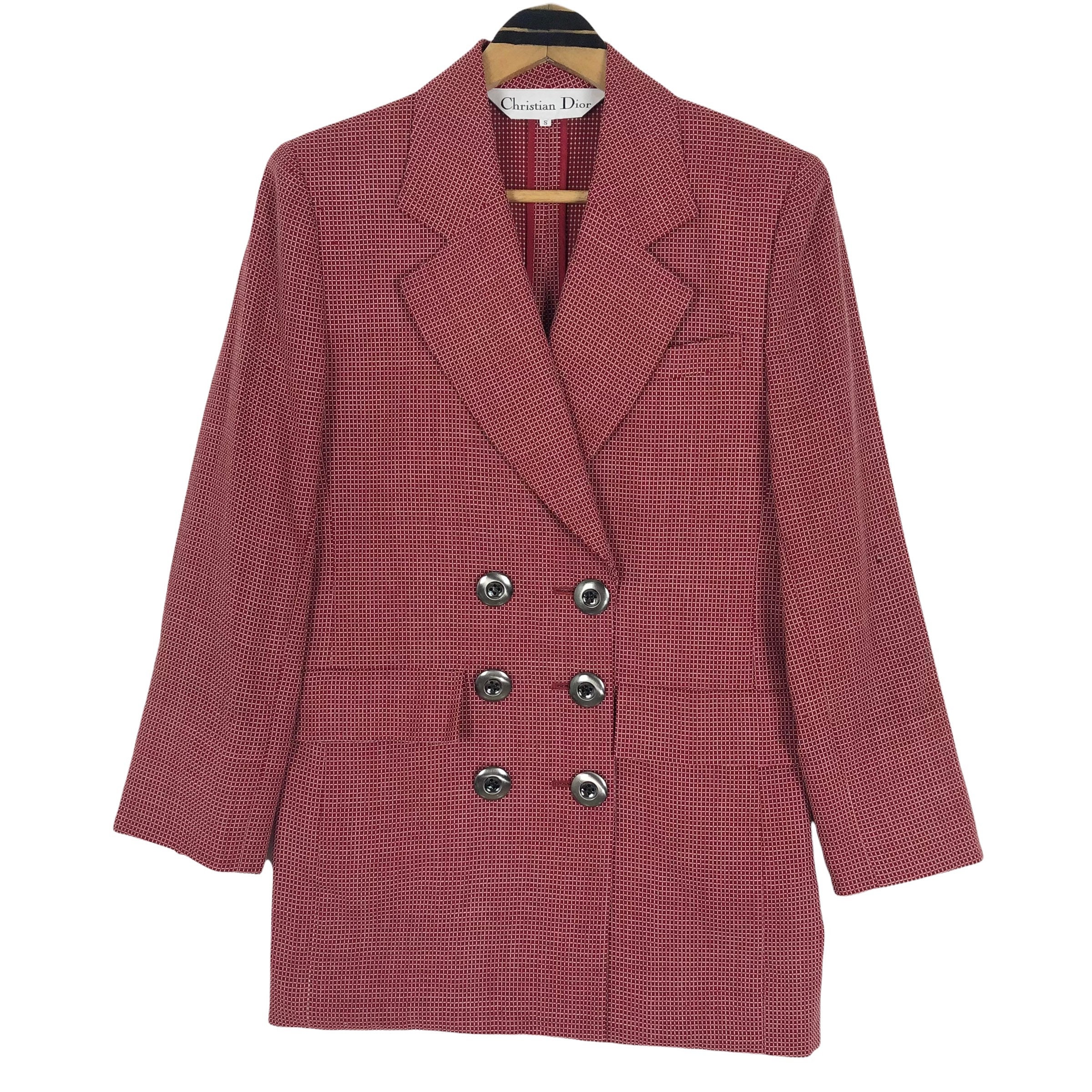 Vintage 90s Christian Dior Wool Coat Light Jacket Single