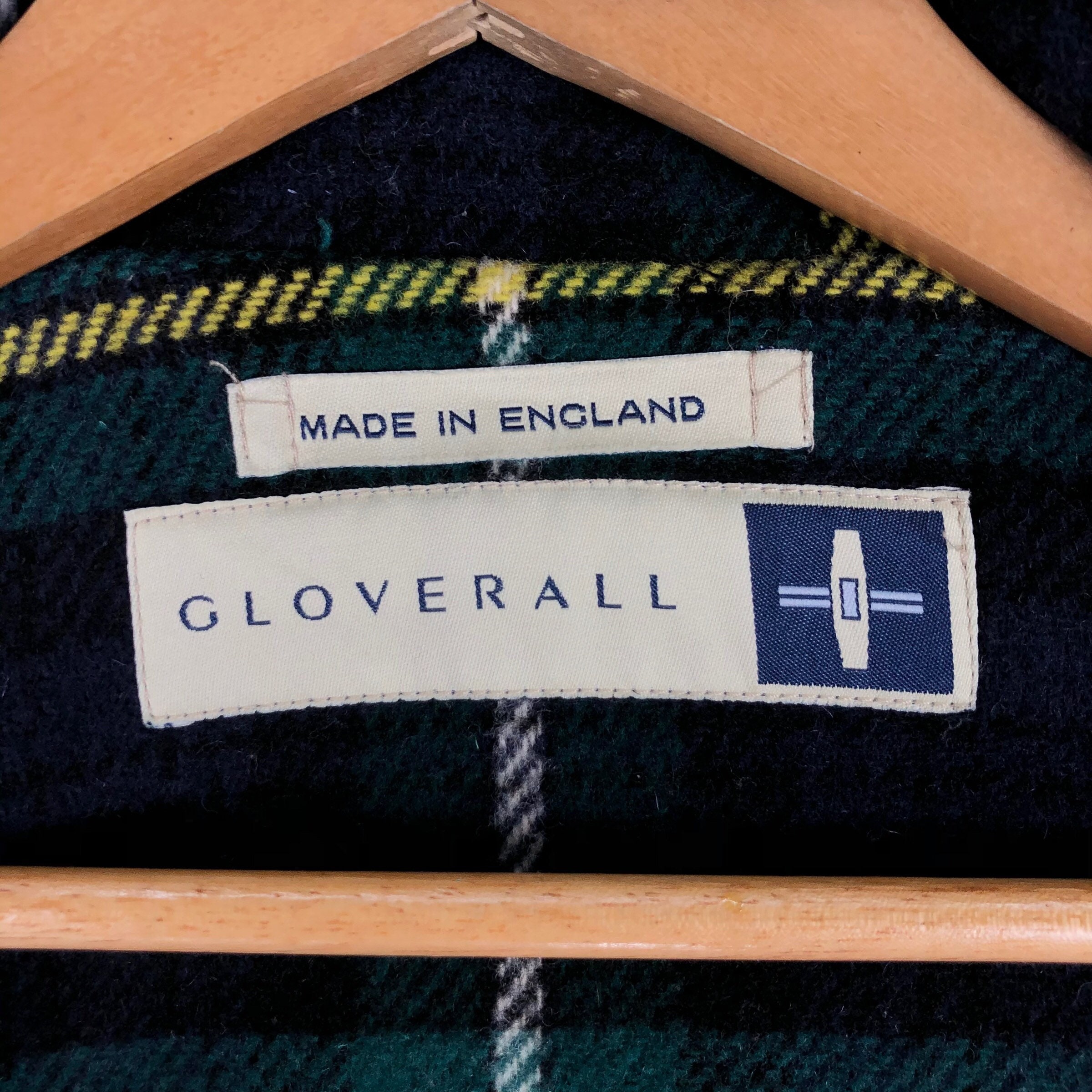 Vintage 90s Gloverall Duffle Coat Tartan Navy Dressgordon