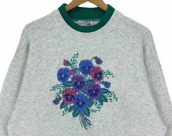 Vintage 90s Morning Sun Made in USA Crewneck Double Collar