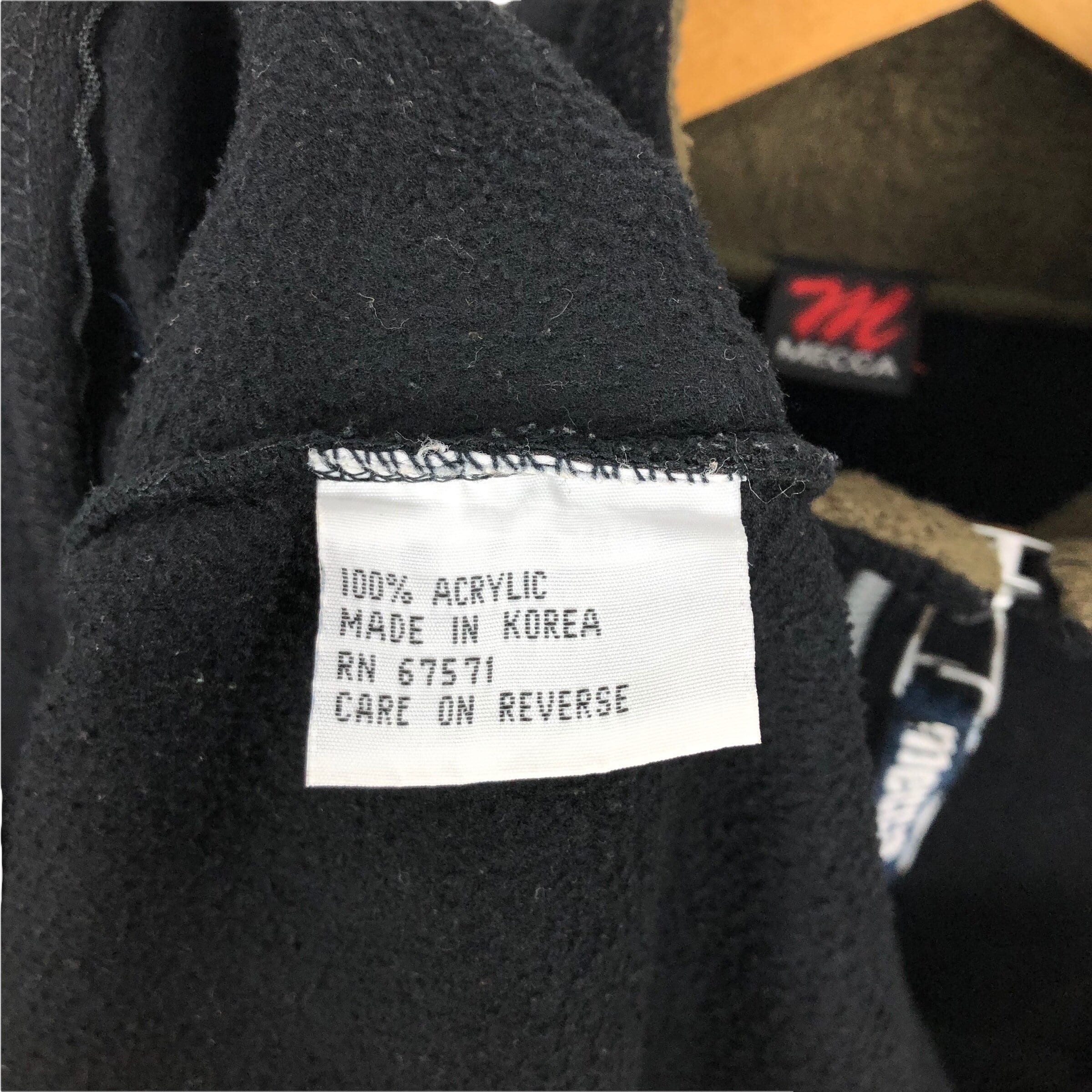 Vintage 90s Mecca USA Fleece Pullover: Embroidered Logo, Hip Hop 