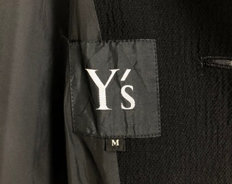 Vintage 90s Archive Y's Yohji Yamamoto Wool Overcoat: Japanese