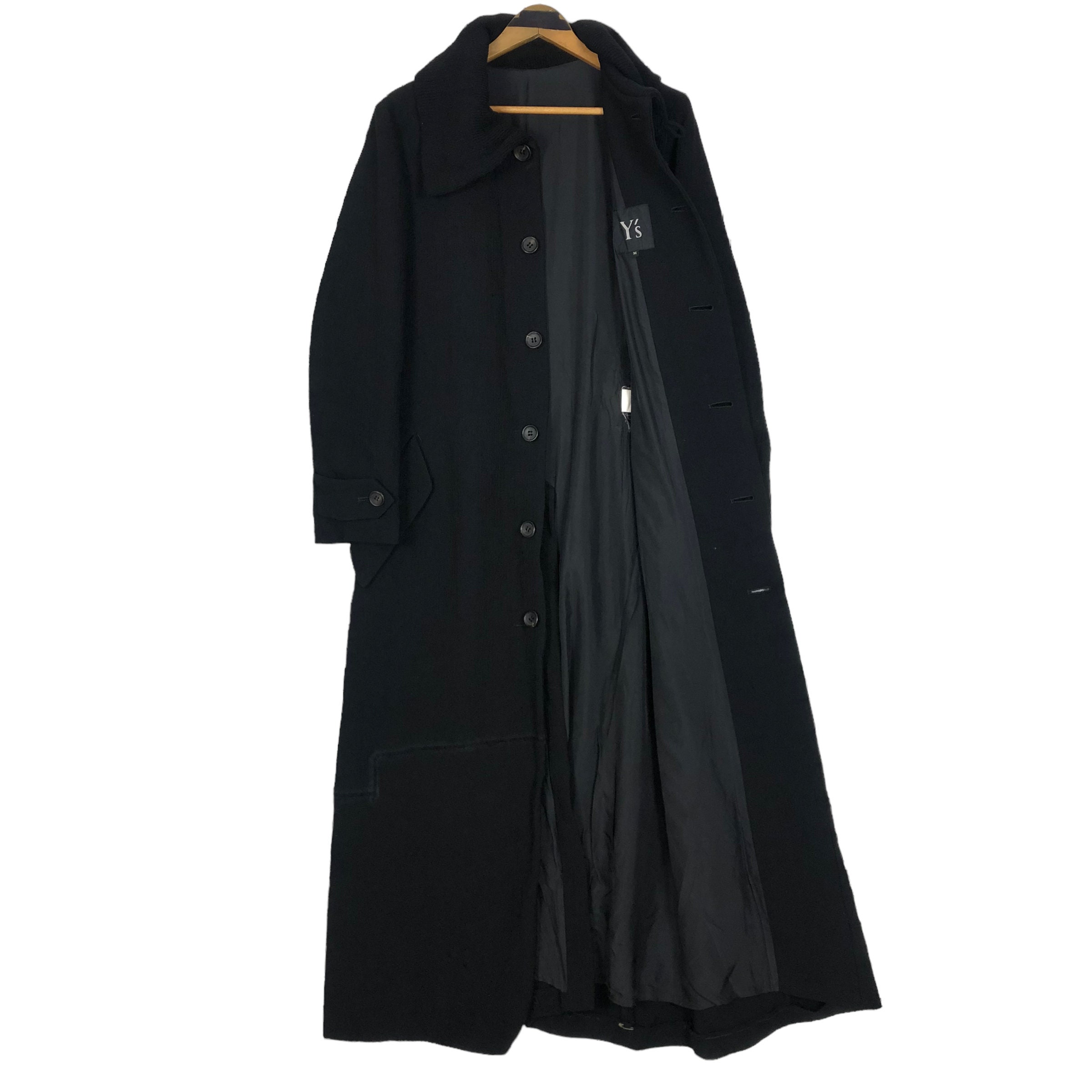 Vintage 90s Archive Y's Yohji Yamamoto Wool Overcoat: Japanese
