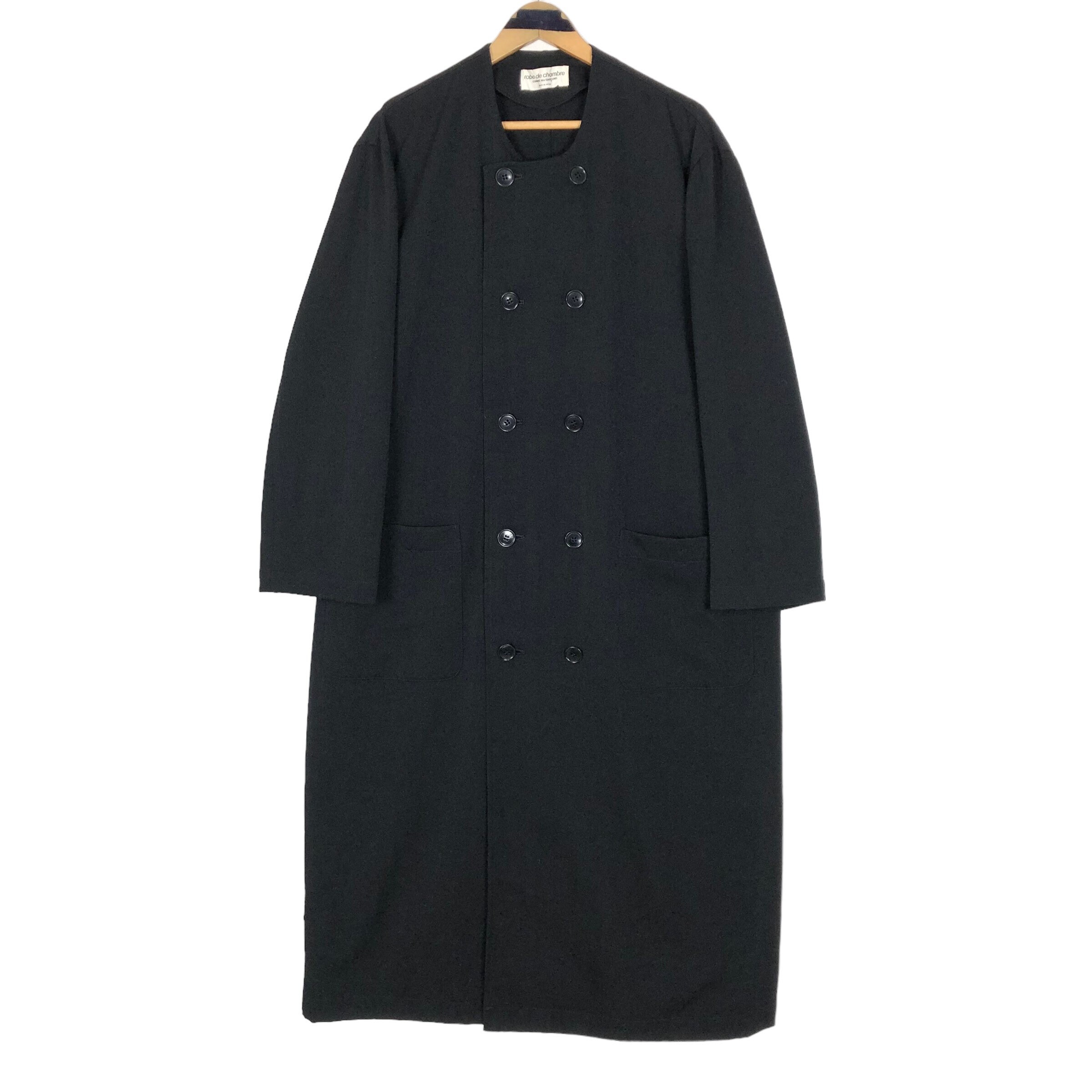 Vintage 90s Comme Des Garcons Wool Trench Coat: Double Breasted
