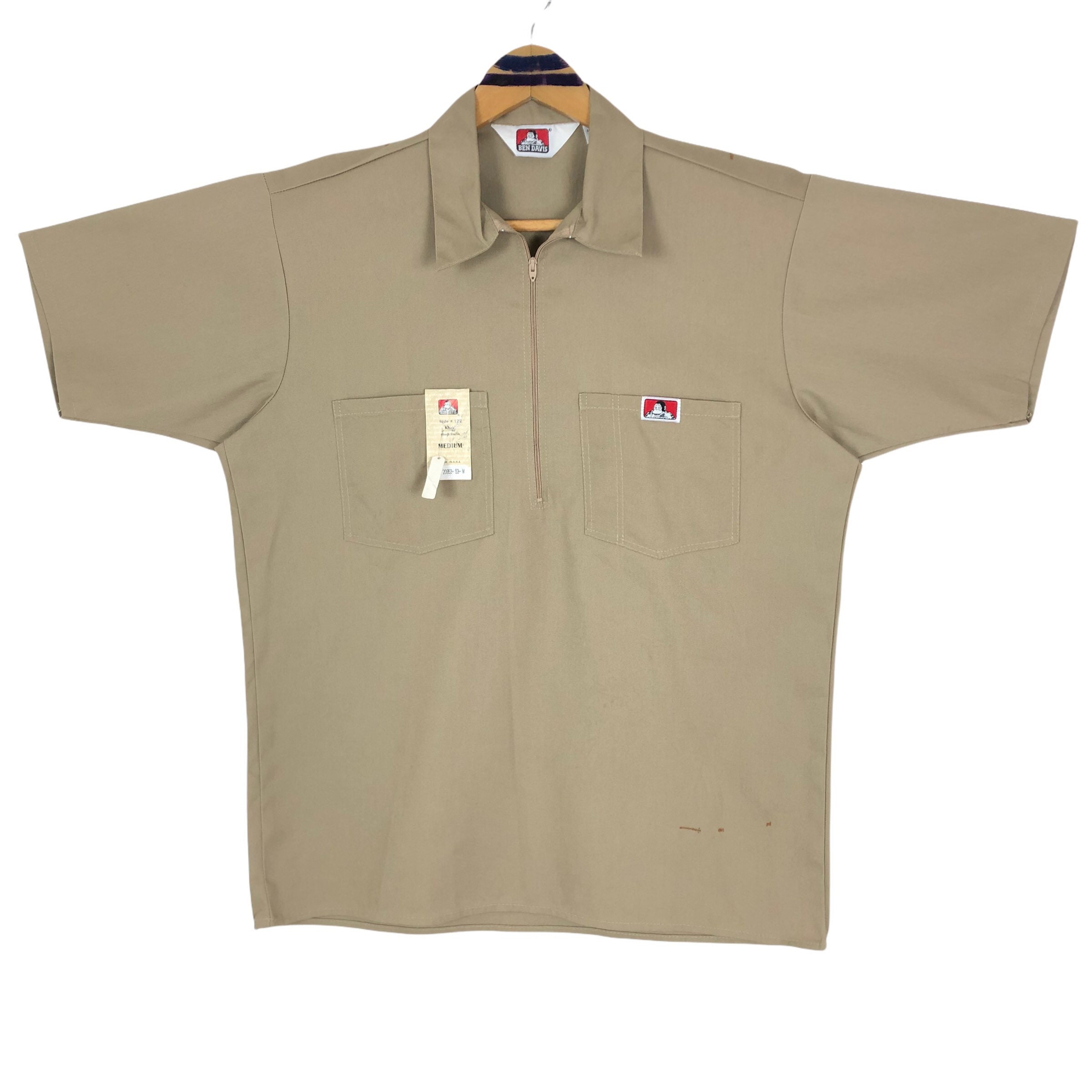 Vintage 90s Ben Davis Workers Khaki Shirt Quarter Zippped - Etsy