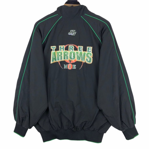 Vintage MIE Three Arrows Baseball Nylon Jacket Quarter