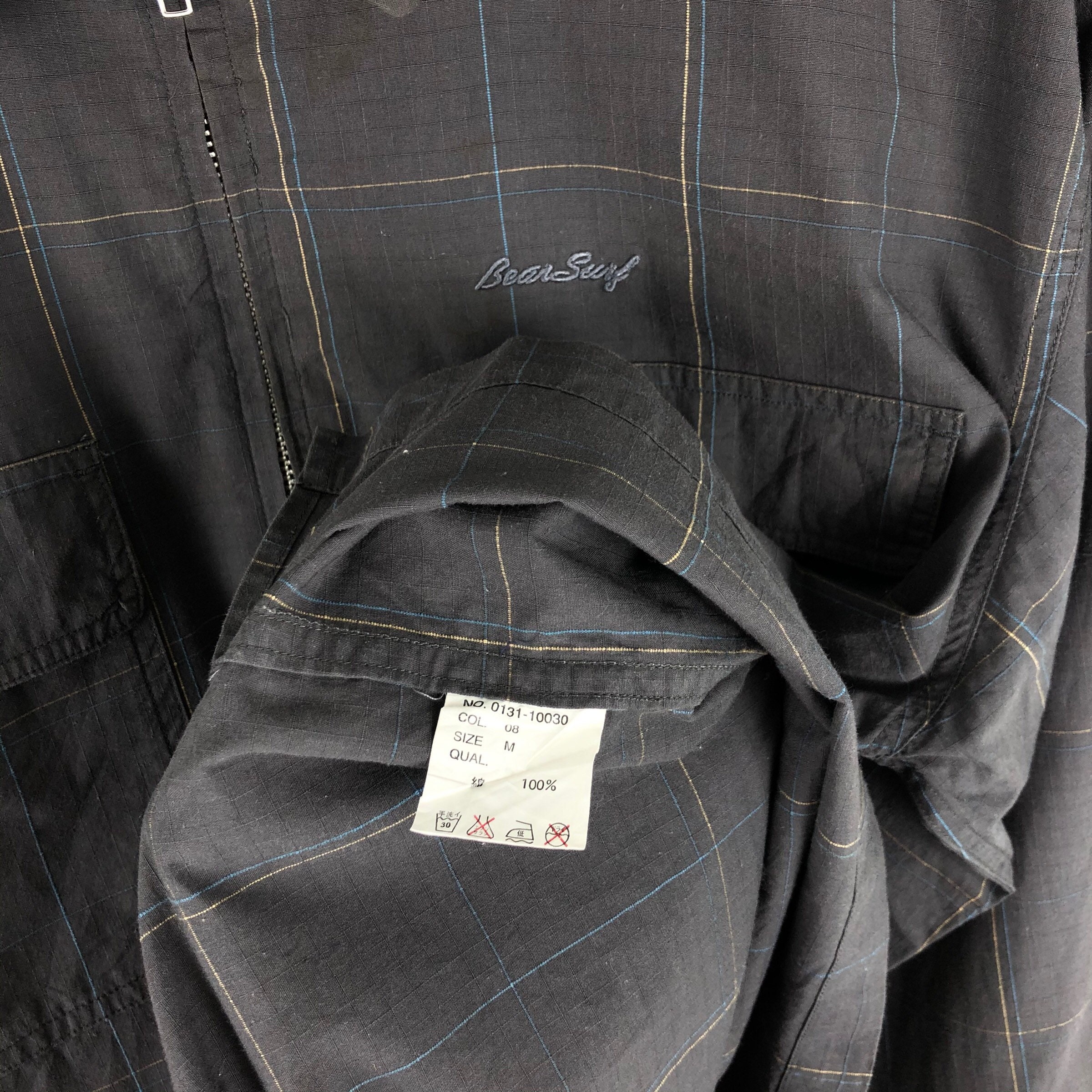 Vintage Bear Surfboards Zip up Shirt Light Jacket Workwear
