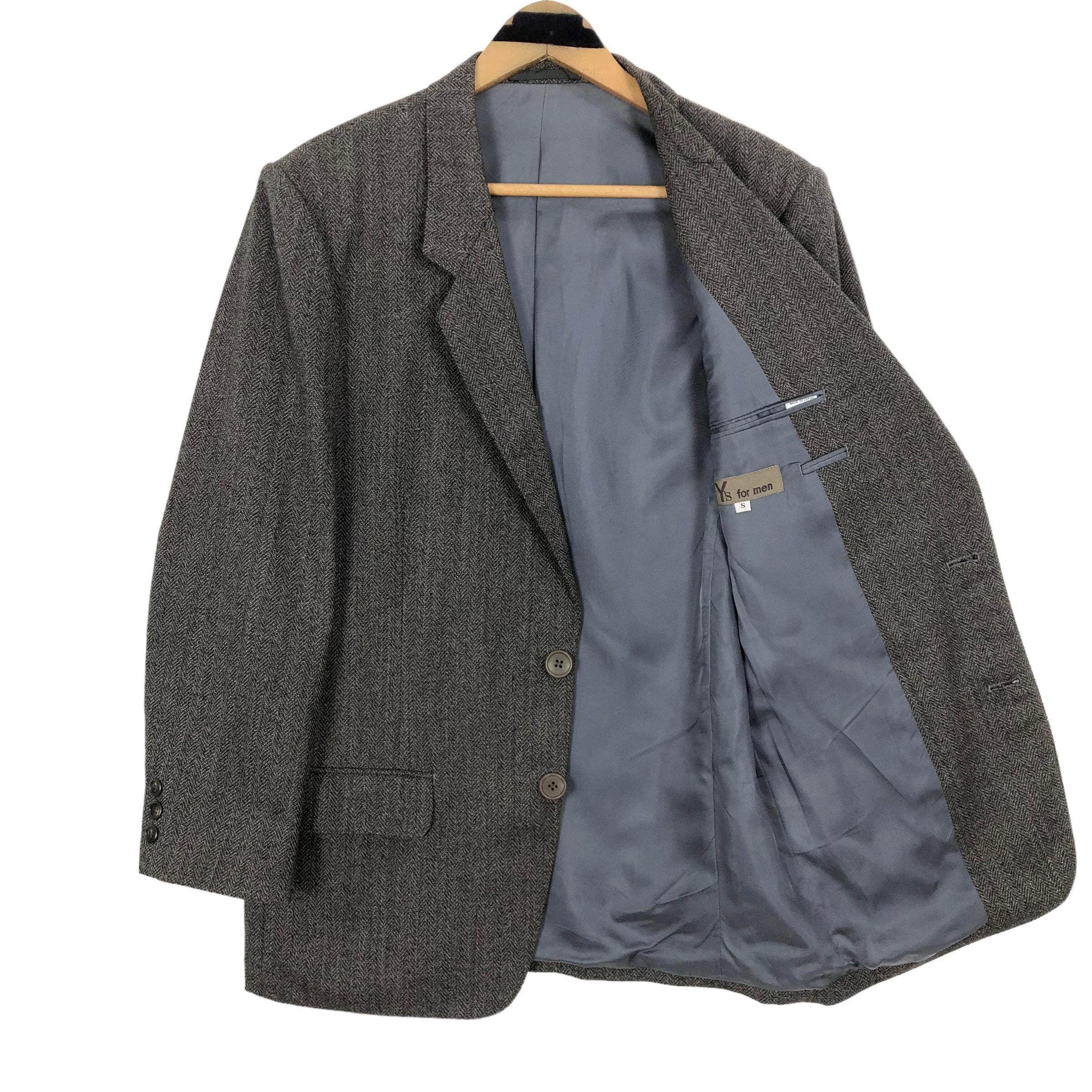 Vintage 90s Y's for Men Yohji Yamamoto Wool Herringbone Blazer