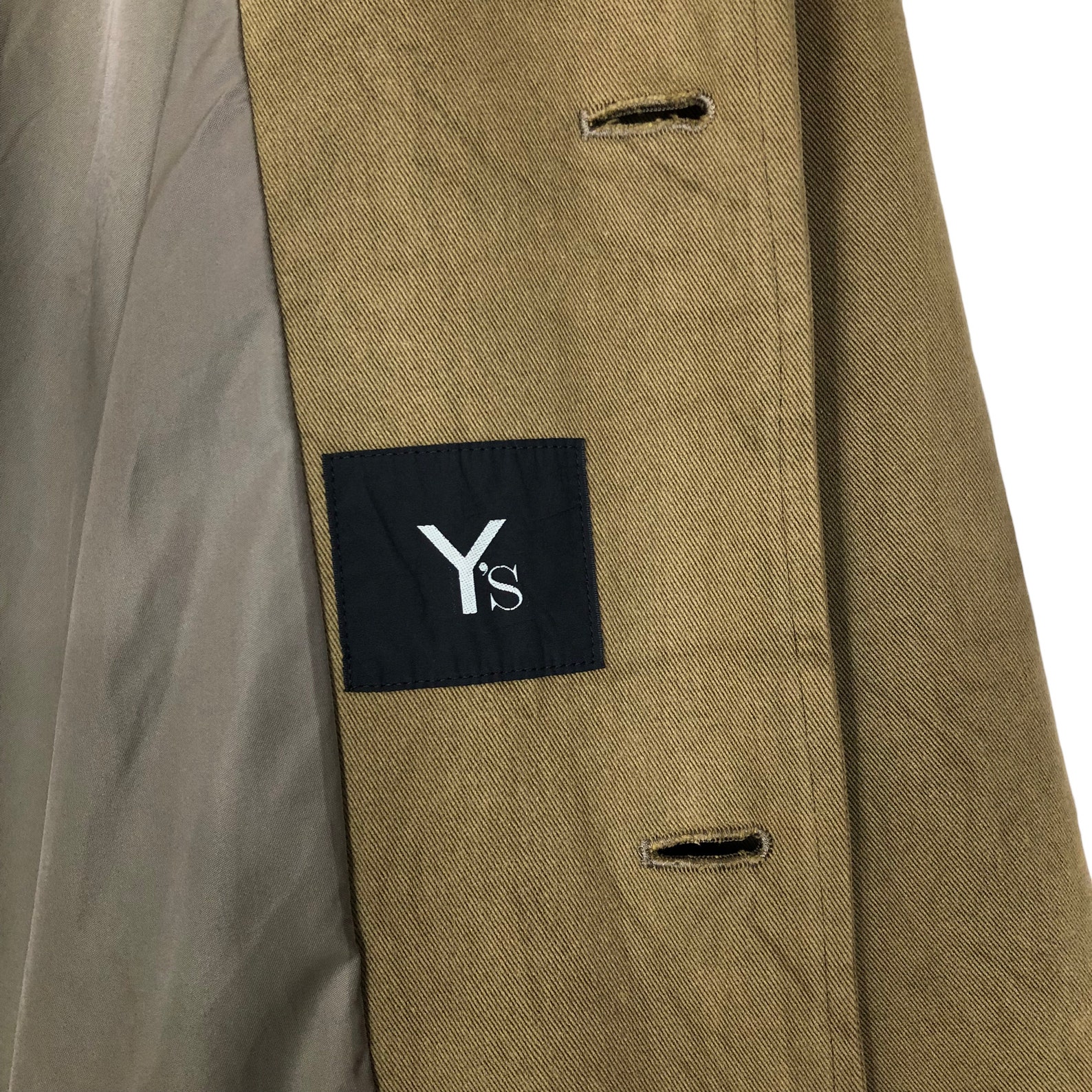 Y's for Men Yohji Yamamoto 1980s brown creased nylon mackintosh coat - L M