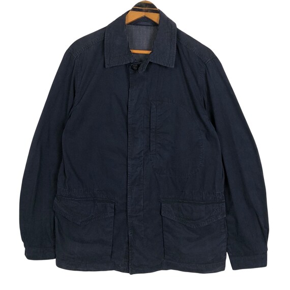 Vintage Zegna Sport Jacket Navy Military Style Light Jacket Made