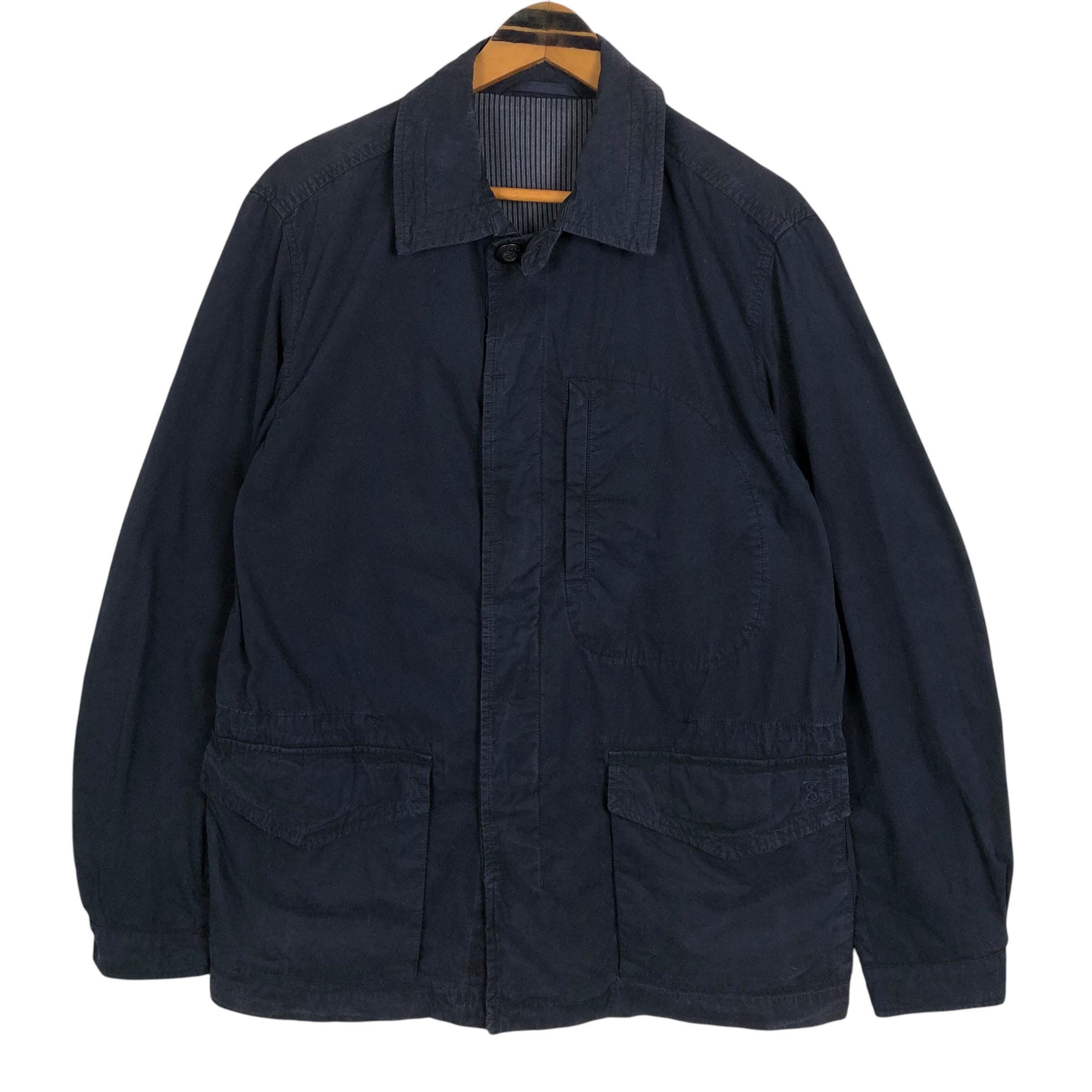 Vintage Zegna Sport Jacket Navy Military Style Light Jacket Made