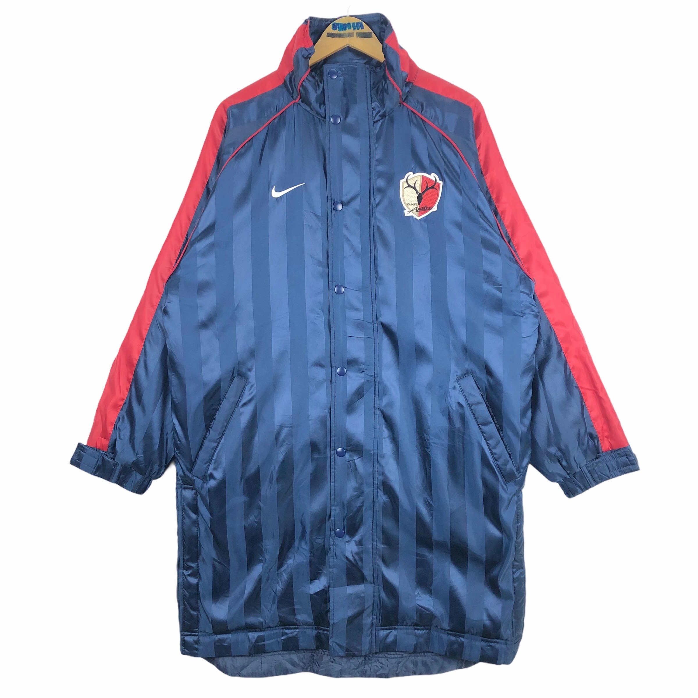 Vintage Kashima Antlers Nike Swoosh Warm up Jacket Long Jacket