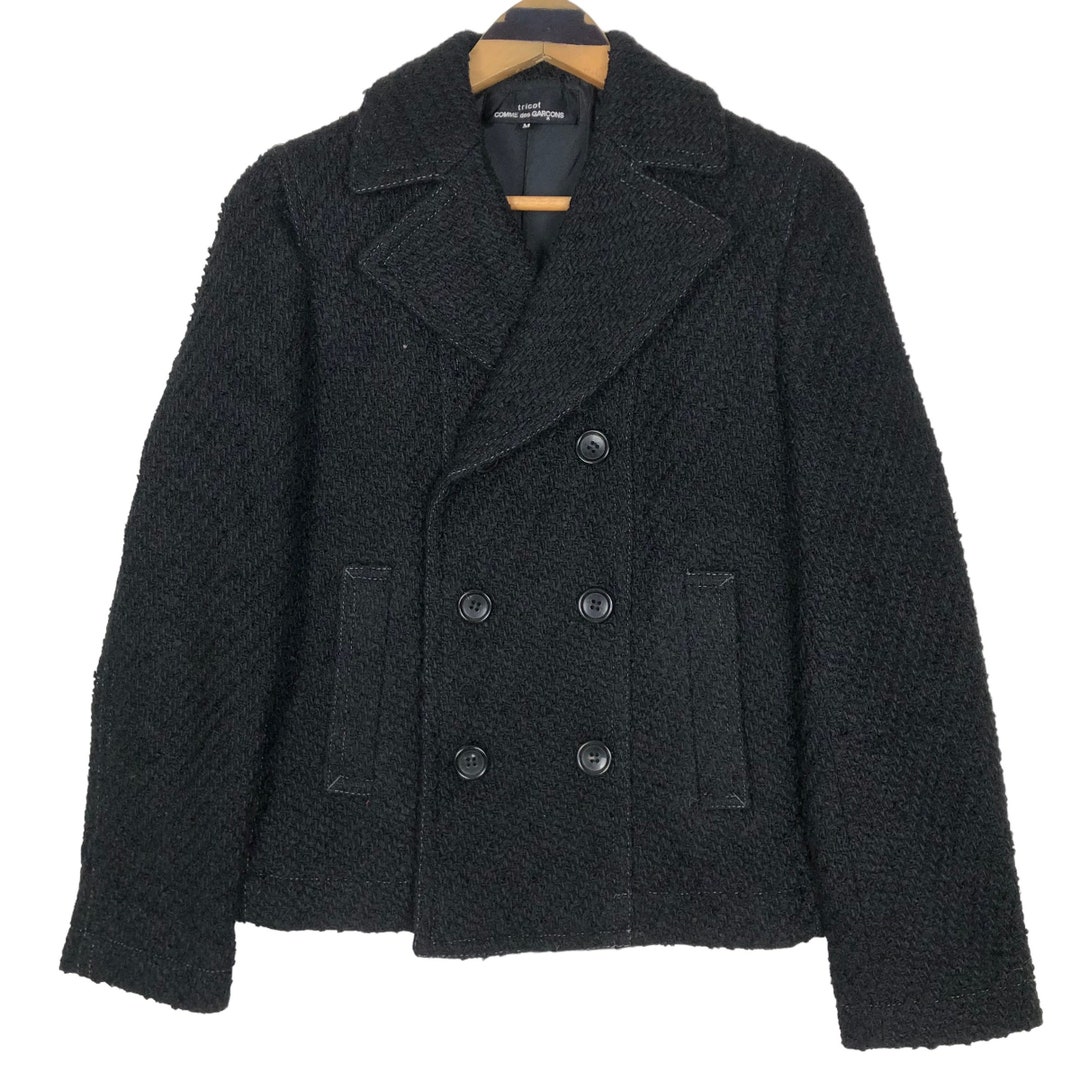 Vintage Tricot Comme Des Garcons Wool Tweed Peacoat - 2005AW