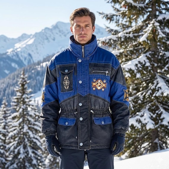 Vintage 80s 90s Bogner Winter Ski Jacket Oversized Embroidery