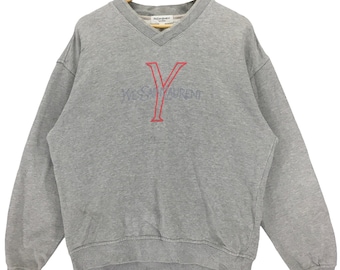 Vintage Yves Saint Laurent Pour Homme tröja med v-ringad
