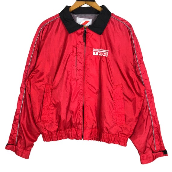 Vintage Toyota TRD Racing Jacket: Embroidered Logo, Red Nylon