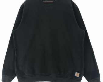 Sudadera de cuello redondo Carhartt, estilo informal, de gran tamaño, para trabajo, estilo vintage, fabricada en México, talla L