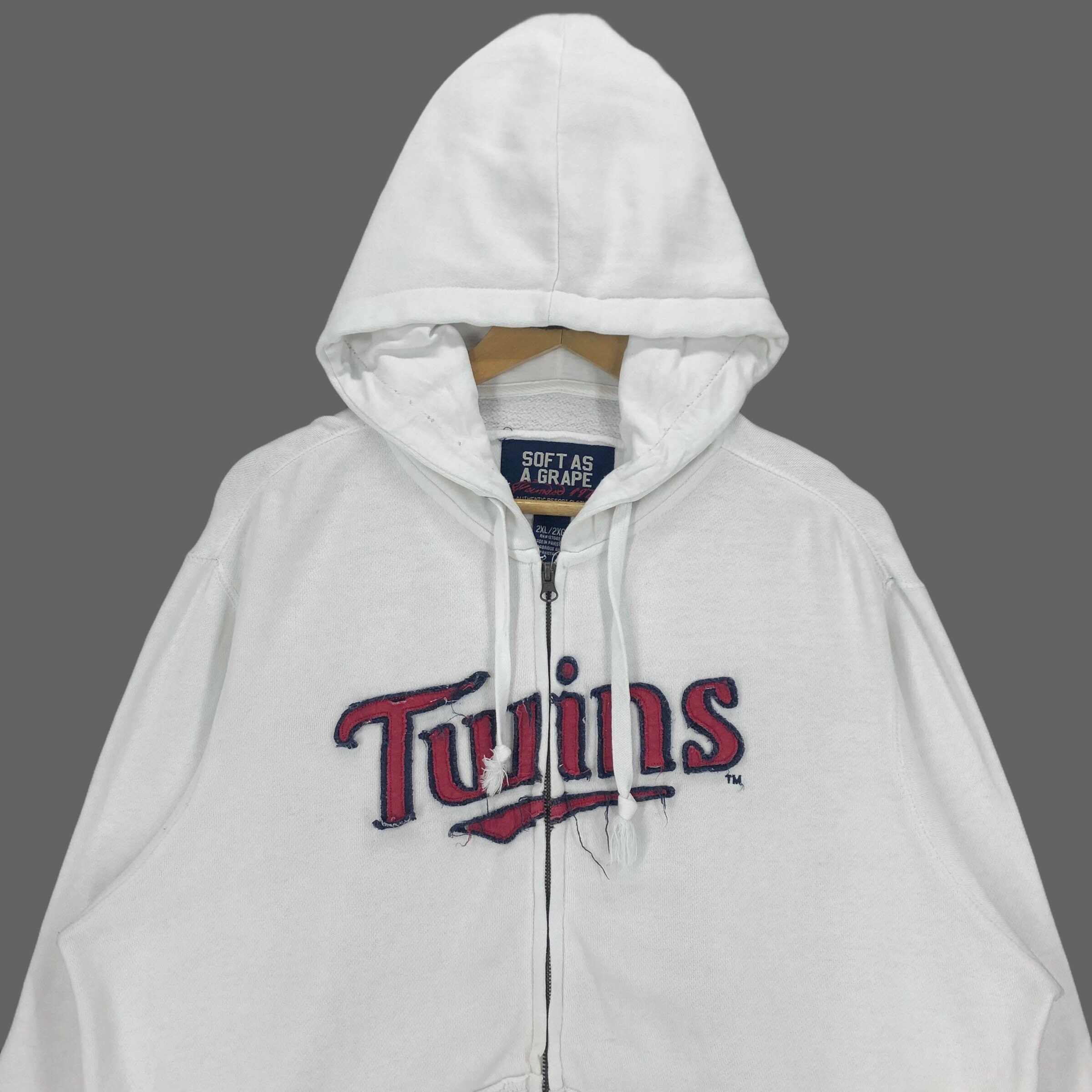 Vintage MLB Minnesota Twins Baseball Club Zip up Hoodie Embroidery