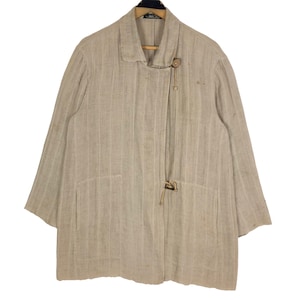 ジャケット・アウター 80's ISSEY MIYAKE long jacket Hemp 9 Vintage 90s Issey Miyake Hemp Jacket: Asymmetrical Japanese