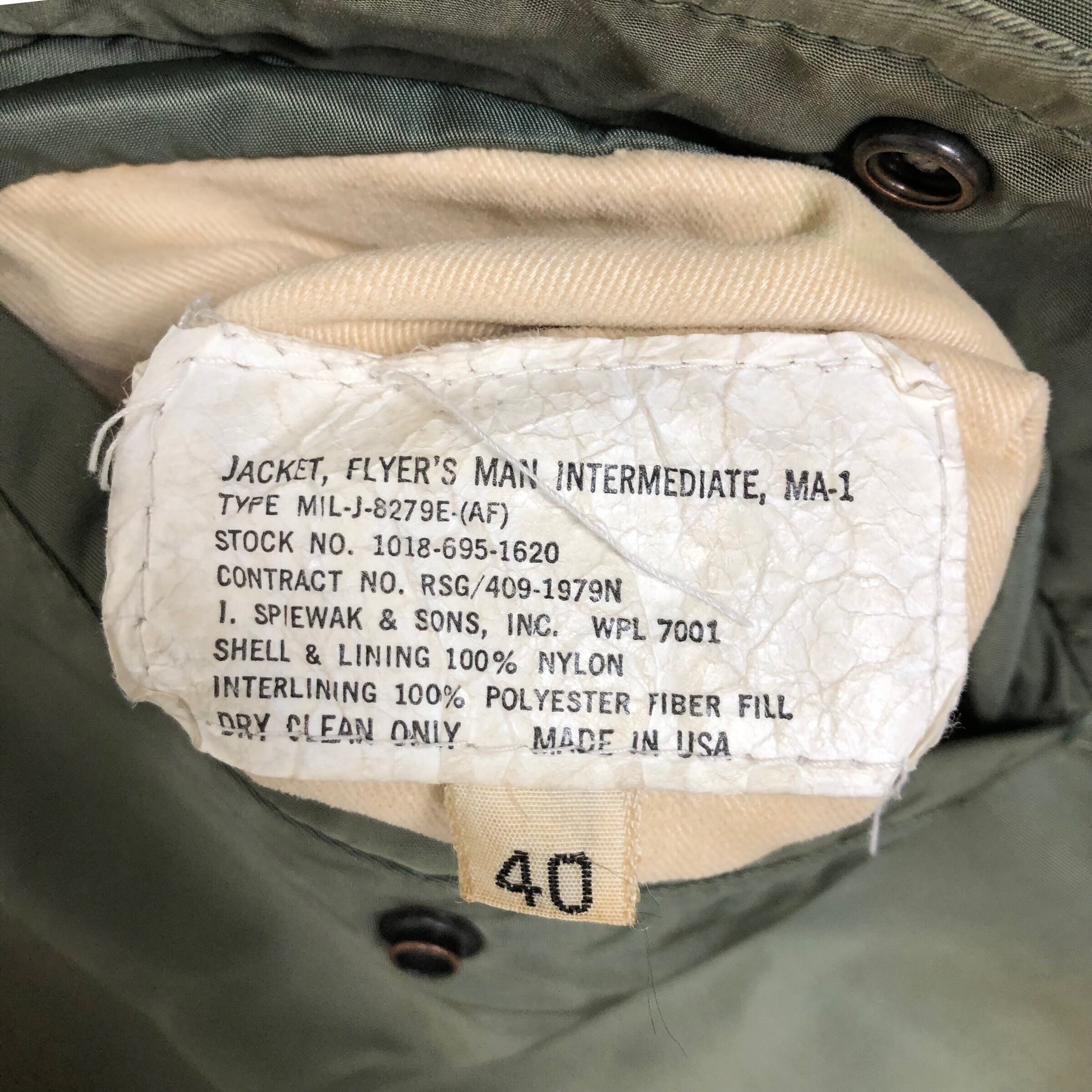 Vintage 70s I. Spiewak MA-1 Bomber Jacket: USAF Military Flight