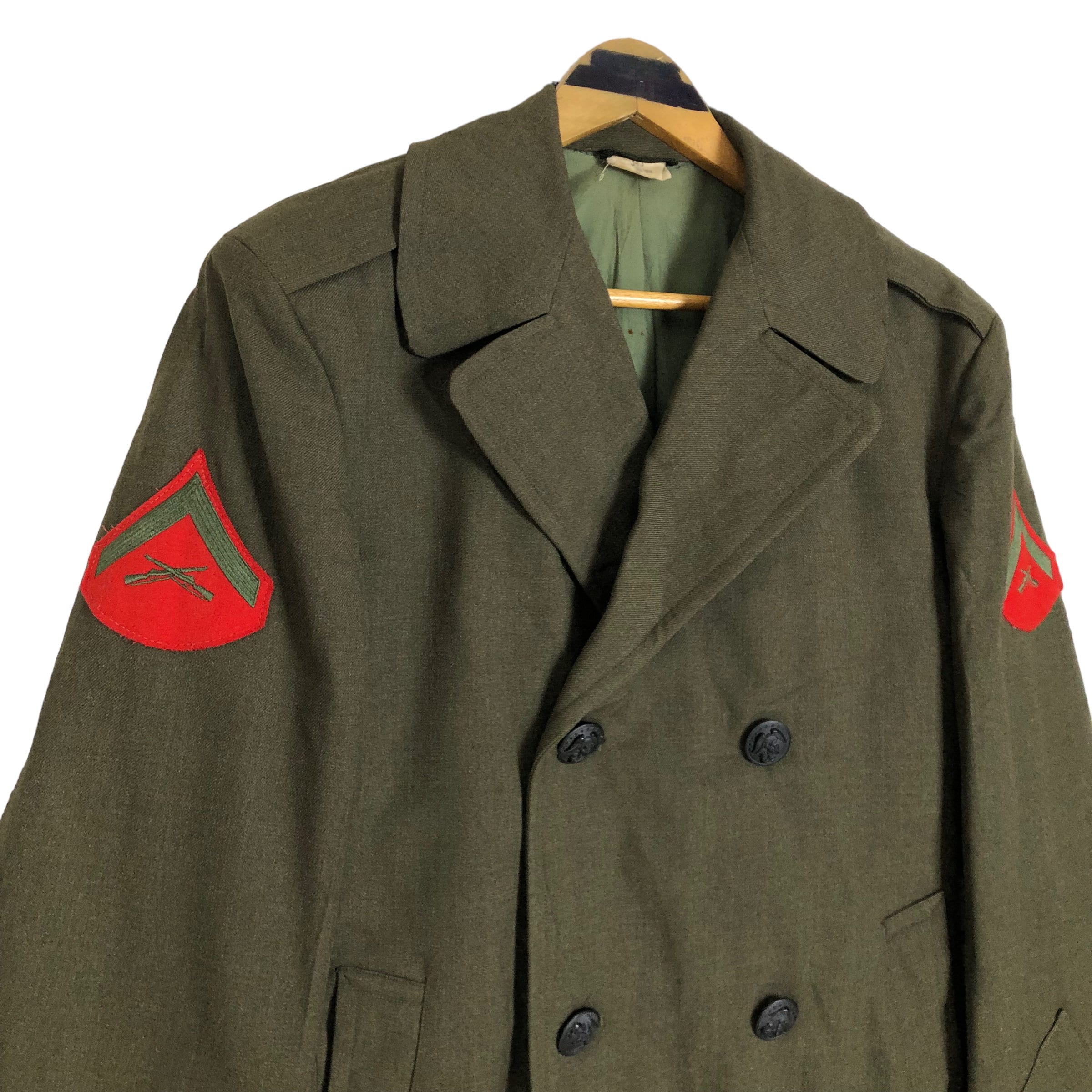 Vintage USMC Wool Trench Coat: 70s Military Jacket, Size 34S - Etsy