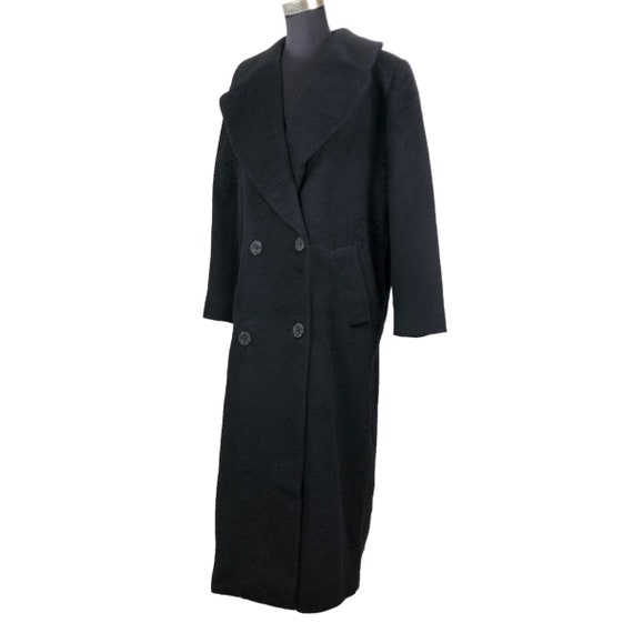 Vintage 90s Christian Dior Wool Trench Coat Lambs… - image 3