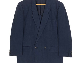 Vintage 90s Comme Des Garcons Homme Cotton Coat Light Jacket Blazer Double Breasted Notch Lapel Japanese Brand Designer Streetwear Size M