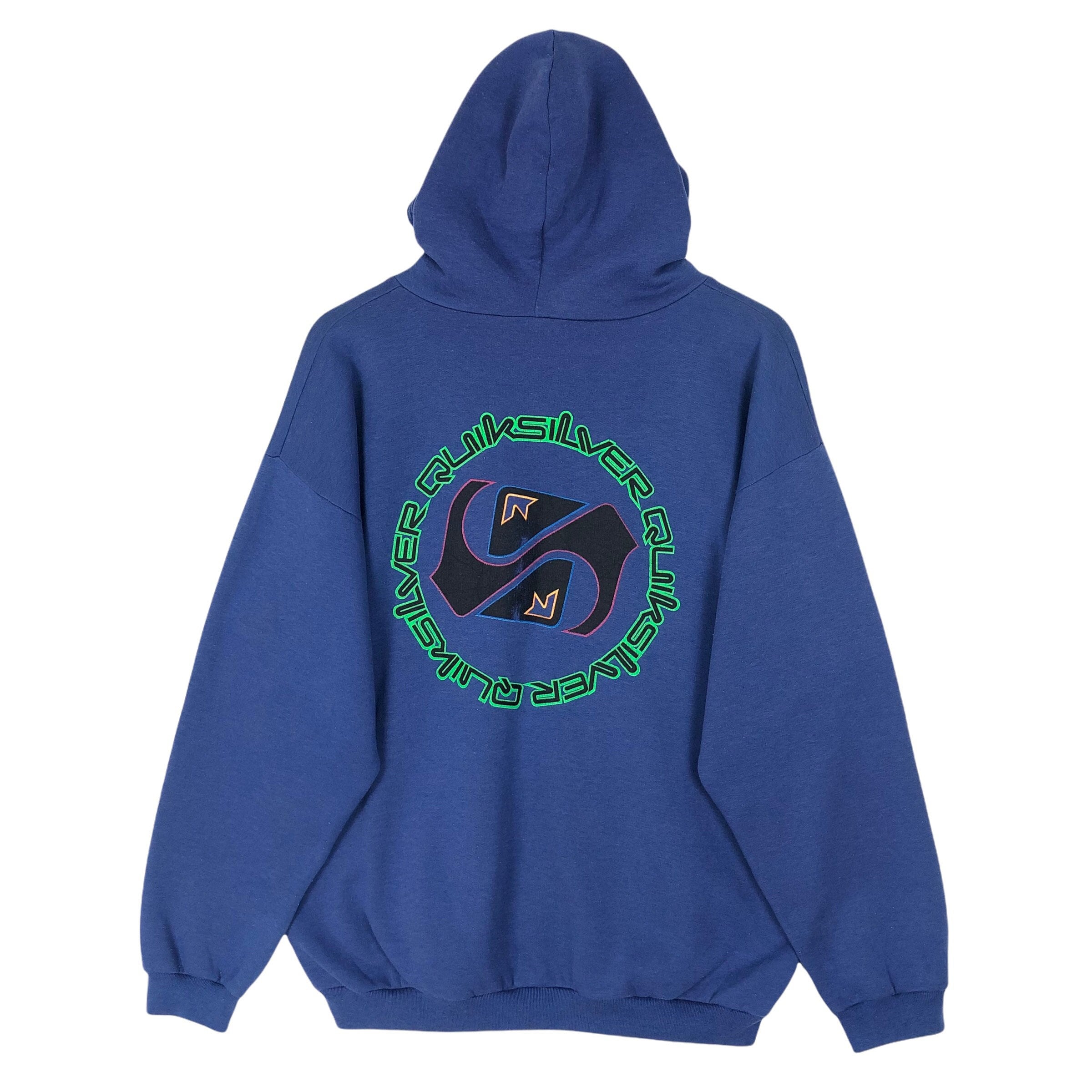 Vintage 90s Quiksilver Hoodie Pullover Sweatshirt Big Logo Vintage 90s Quiksilver Hoodie Pullover Sweatshirt Big Logo