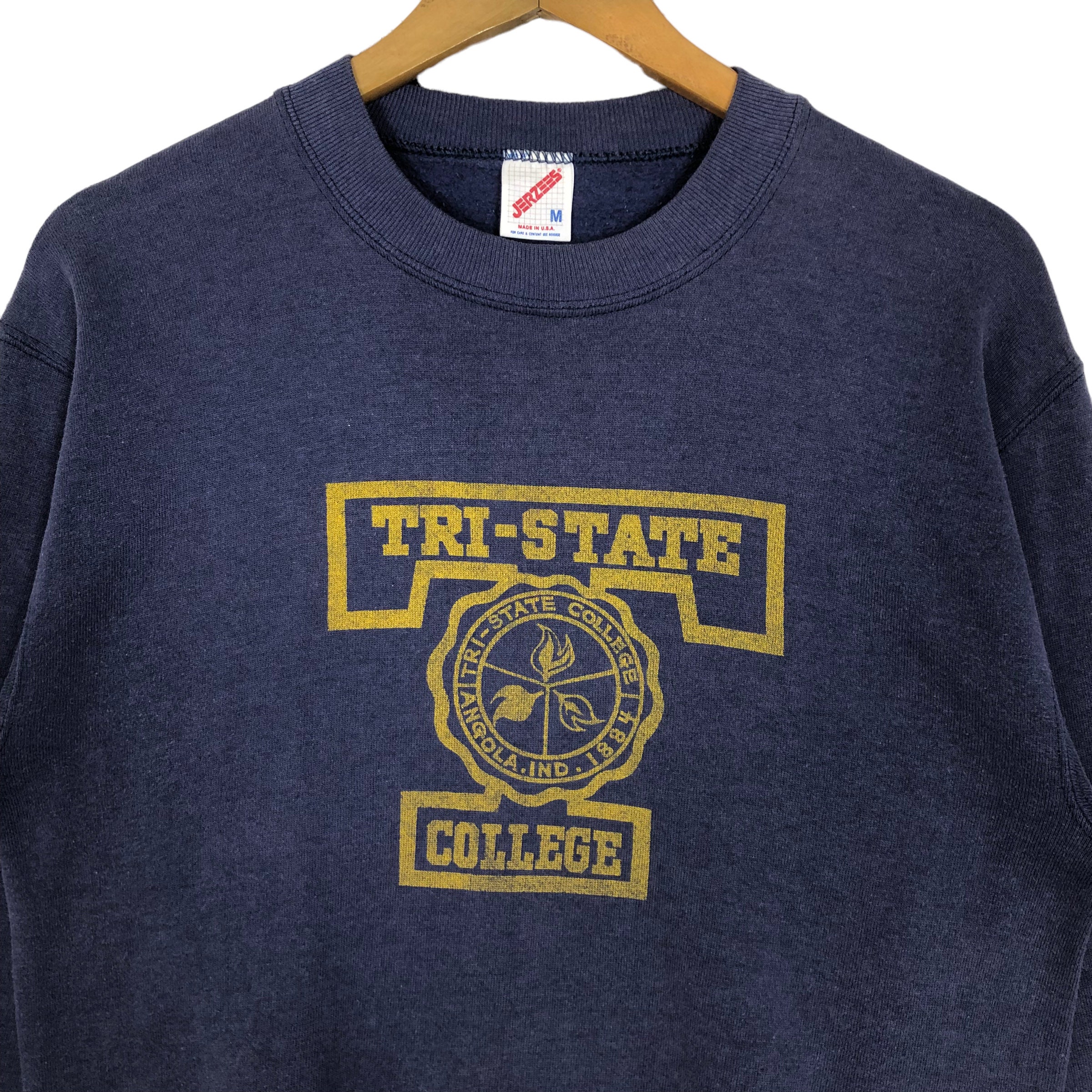 Vintage 80s Tri-state College Crewneck Sweatshirt Pullover