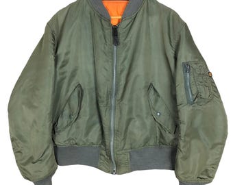 Vintage 90s Alpha Industries MA-1 Reversible Bomber Jacket