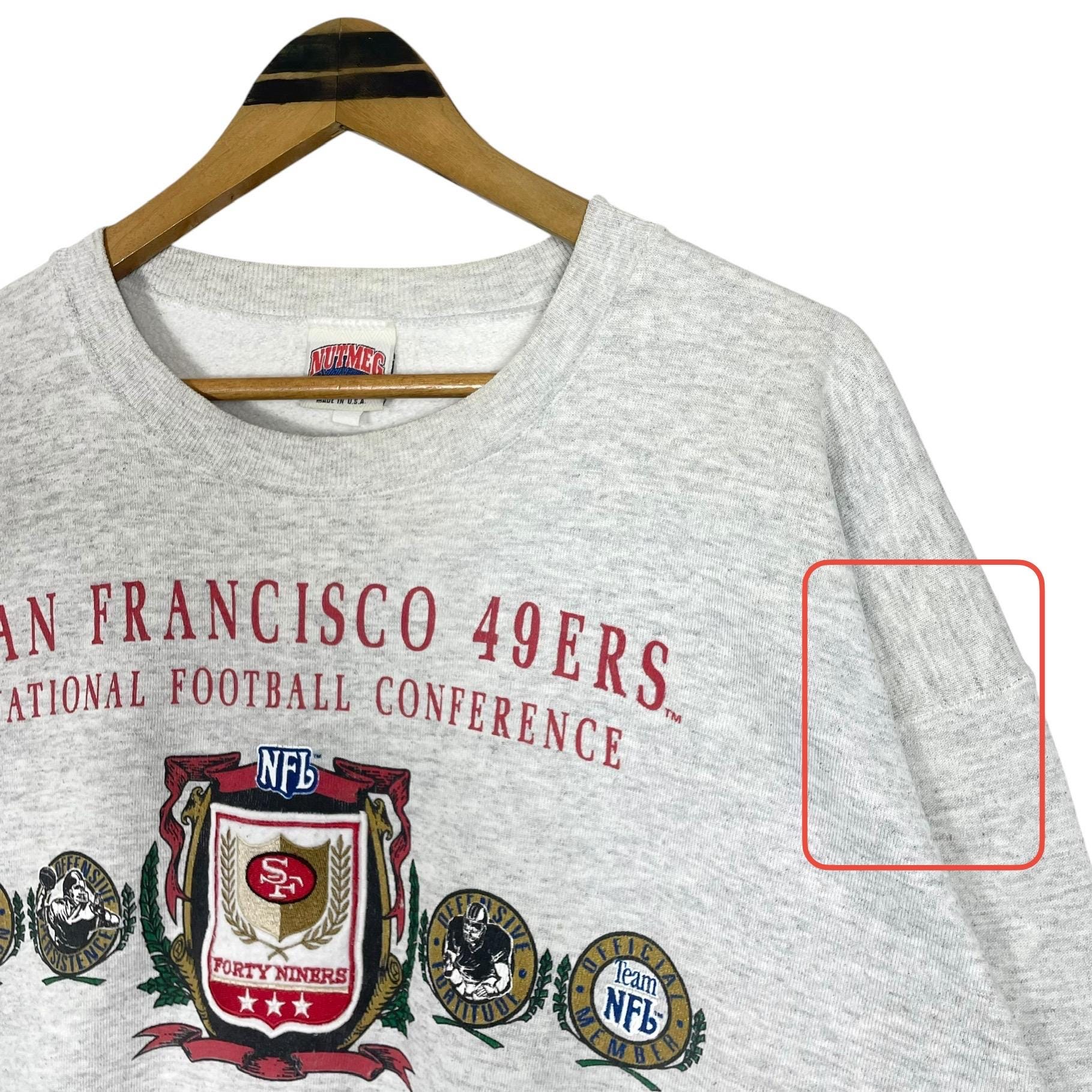 Vintage 90s San Francisco 49ers Sweatshirt: Nutmeg Mills Big Logo