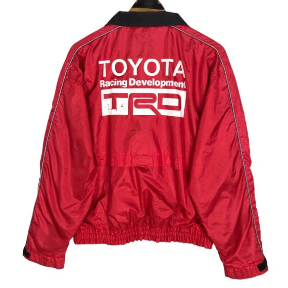 ヴィンテージ トヨタ TRD レーシングジャケット：刺繍ロゴ、レッド