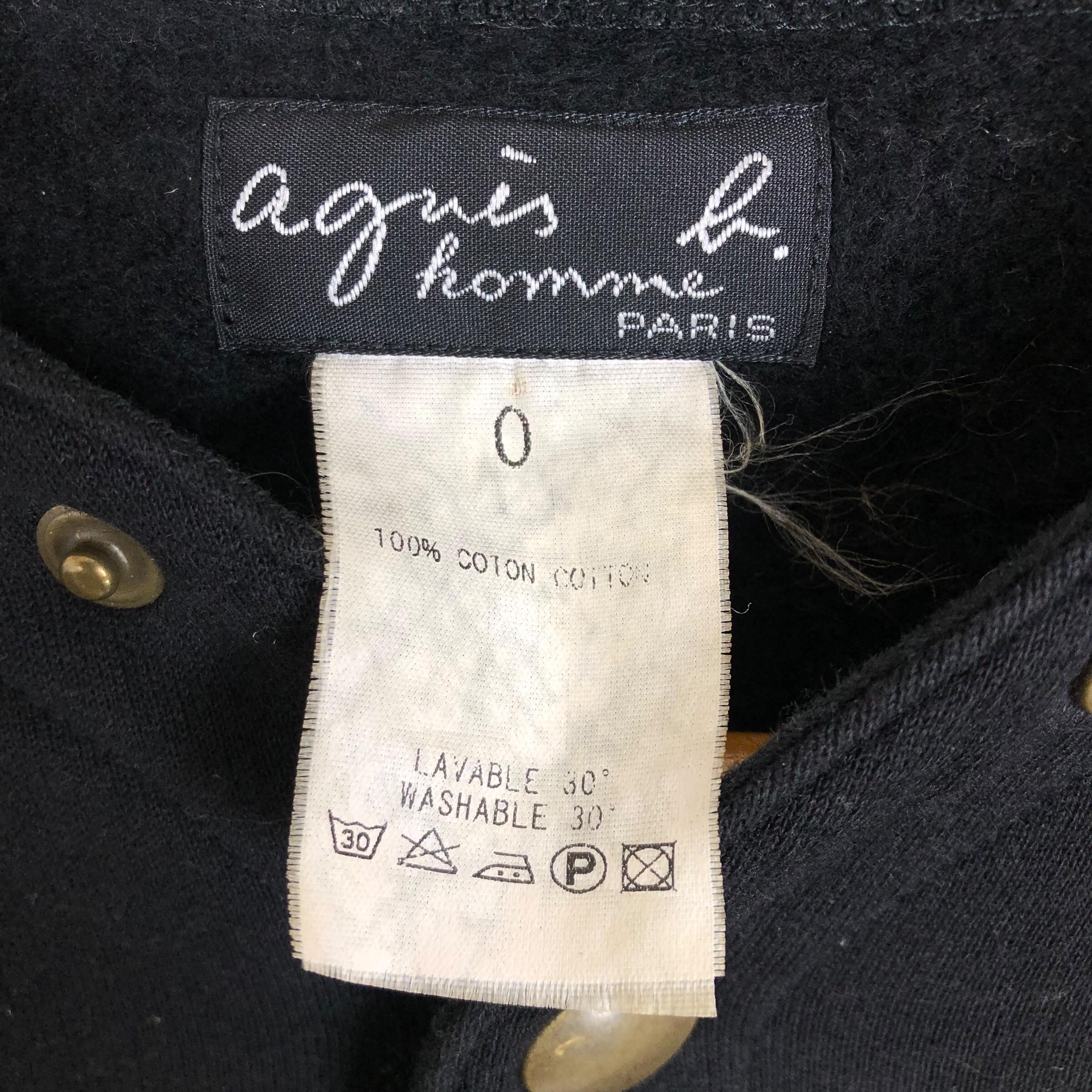 Vintage Agnes B Homme Snap Button Sweatshirt Jacket - Size S - Etsy
