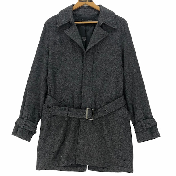 Schlussel Trench Coat Japanese Brand Streetwear Punk Wool