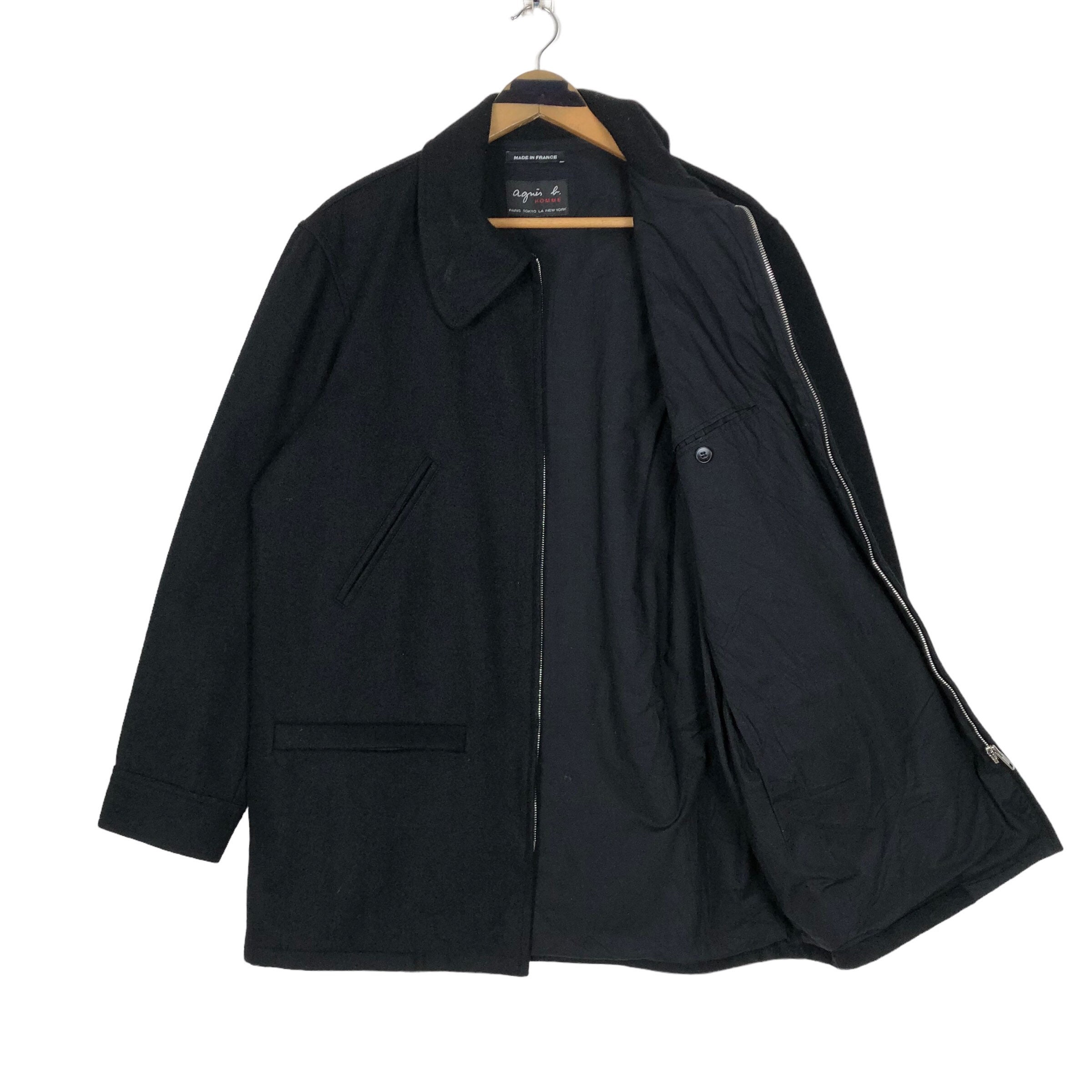 Vintage Agnes B Homme Paris Wool Parka Full Zip Jacket Made Vintage Agnes B Homme Paris Wool Parka Full Zip Jacket Made