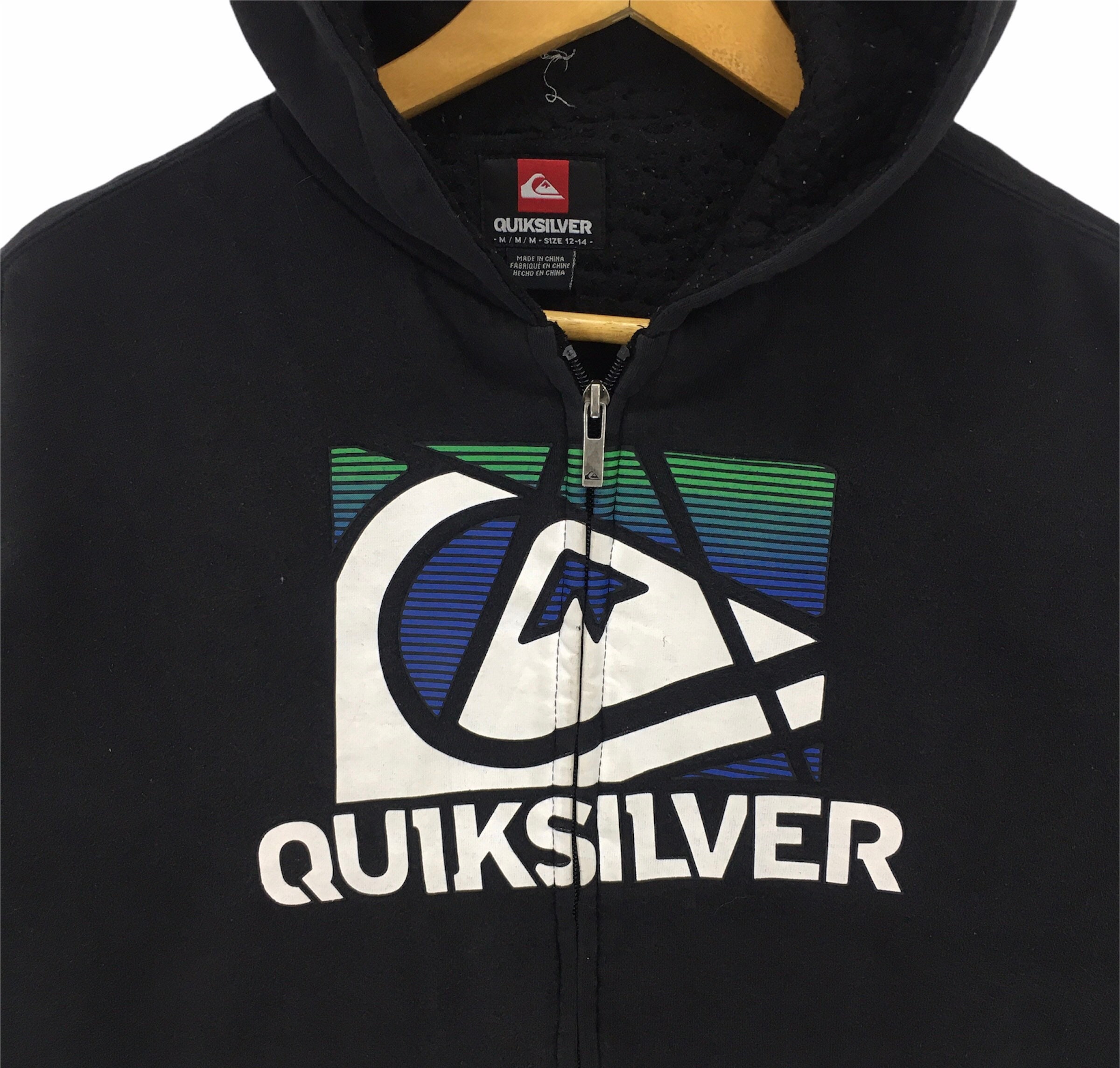 Quiksilver Sudadera con capucha con logotipo grande para hombre
