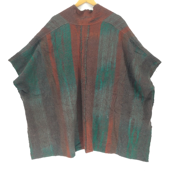 Vintage 90’s Saori Style Poncho Saori Handwoven P… - image 10