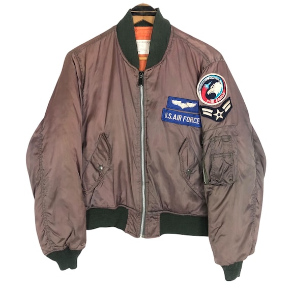 ジャケット・アウター US Air Forse 90s ma1 Houston silver pink Vintage 90s Houston US Air Force Type MA-1 Bomber Jacket