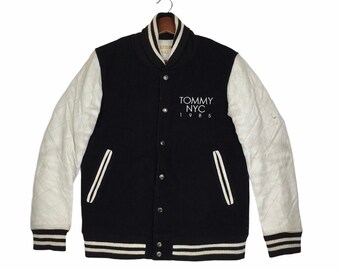 Vintage Tommy Hilfiger Leather Varsity 