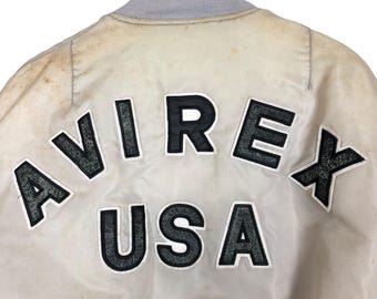 Vintage 90s Avirex USA MA-1 Bomber Jacket: Embroidered Flight